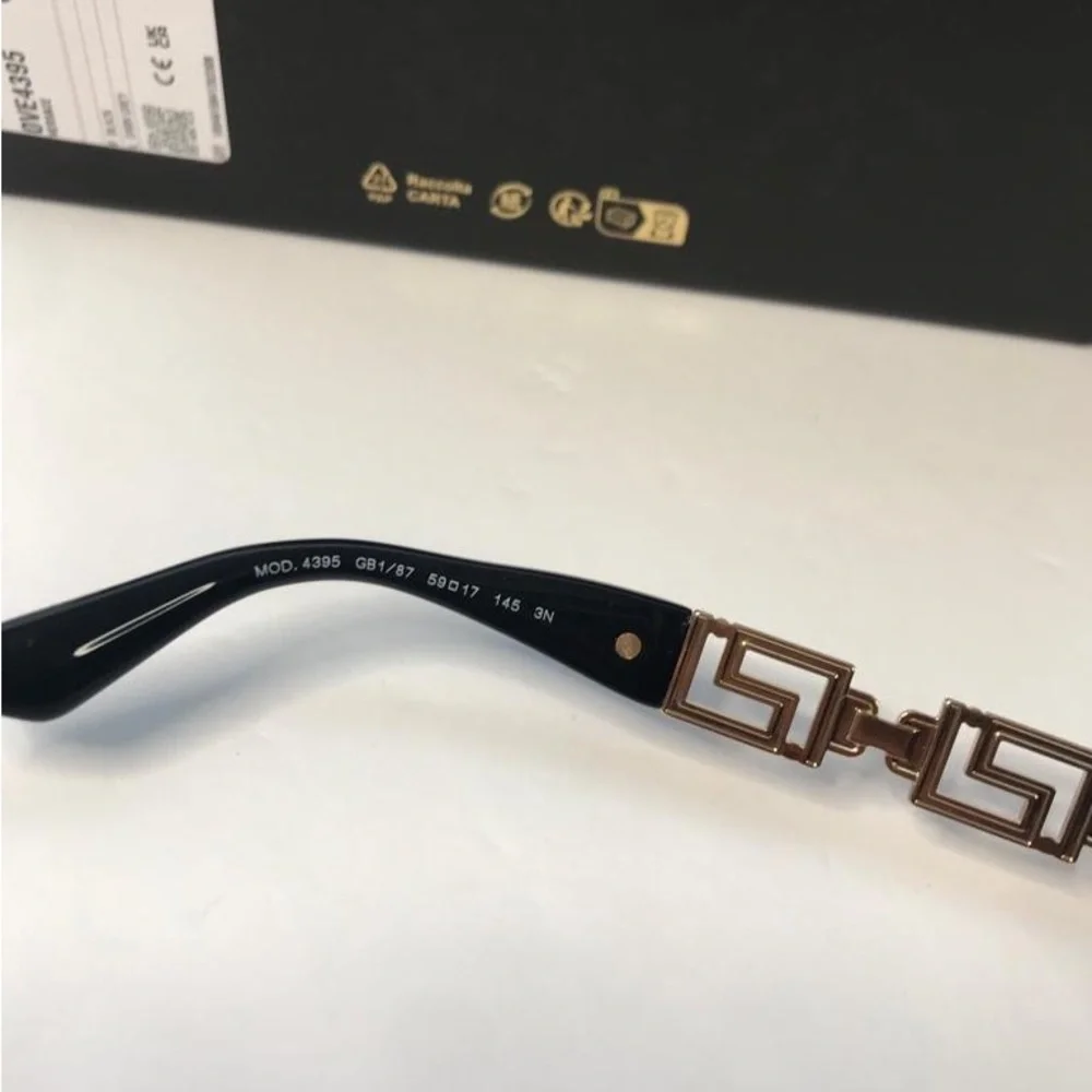 New Authentic Versace VE 4395 Plastic Womens Square Sunglasses Black 59mm Adult